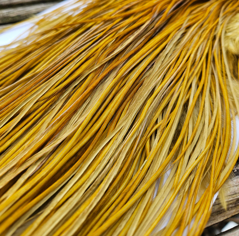 Whiting Farms - Pro Grade Midge Saddle - White Dyed Golden Olive 2