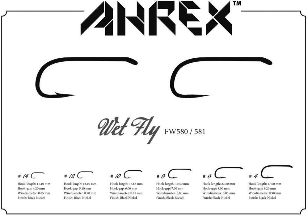 Ahrex Hooks - FW580 – WET FLY - BARBED