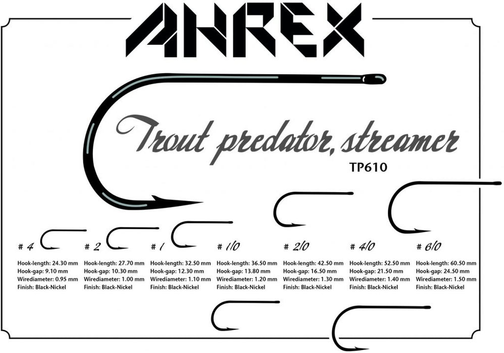 Ahrex Hooks - TP610 – TROUT PREDATOR STREAMER - BARBED