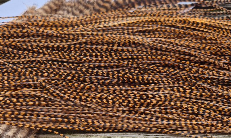 Whiting Farms - Pro Grade Midge Saddle - Grizzly Dyed March Brown