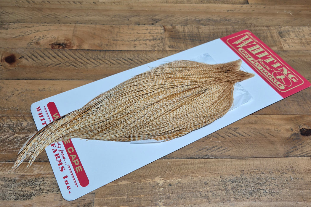 Whiting Farms - Commercial Grade Dry Fly Rooster Cape - Barred Medium Ginger