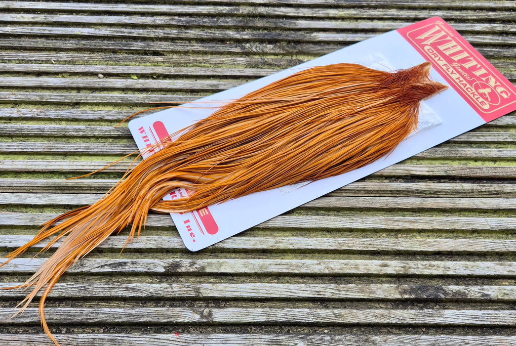 Whiting Farms - Commercial Grade Dry Fly Rooster Cape - Medium Ginger