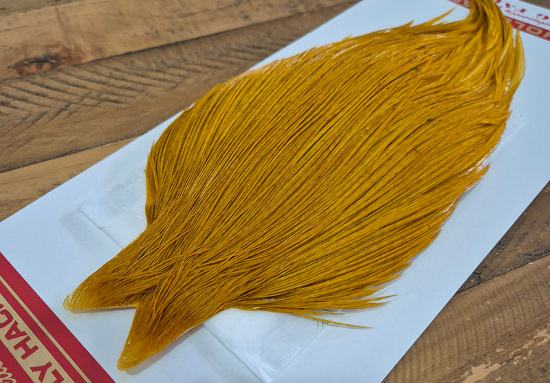 Whiting Farms - Commercial Grade Dry Fly Rooster Cape - White Dyed Copper Olive