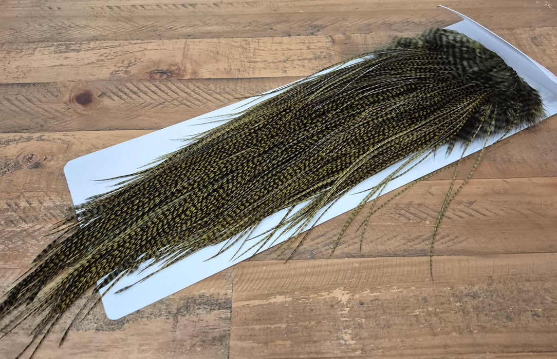 Whiting Farms - Pro Grade Midge Saddle - Grizzly Dyed Dark Olive
