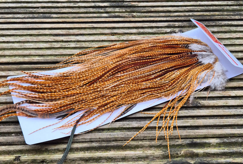 Whiting Farms - Commercial Grade Dry Fly Saddle - Barred Dark Ginger
