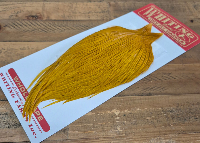 Whiting Farms - Commercial Grade Dry Fly Rooster Cape - White Dyed Copper Olive