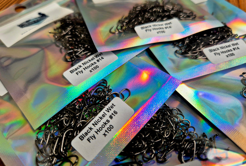 Black Nickel Wet Fly Hooks Barbless